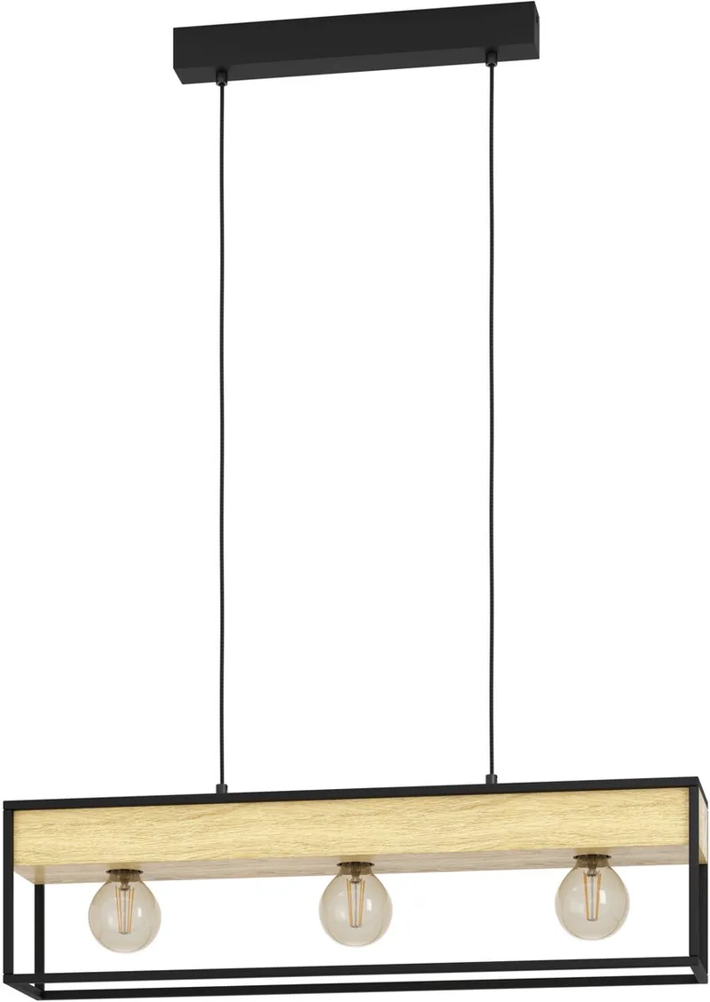 Libertad 1 Hanglamp - E27 - 76 cm - Zwart | Bruin fra EGLO i Sort – produktbillede