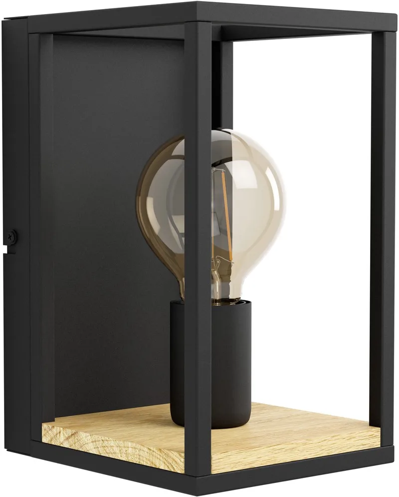 Libertad Wandlamp - E27 - 24 cm - Zwart | Bruin de EGLO en Noir – photo produit