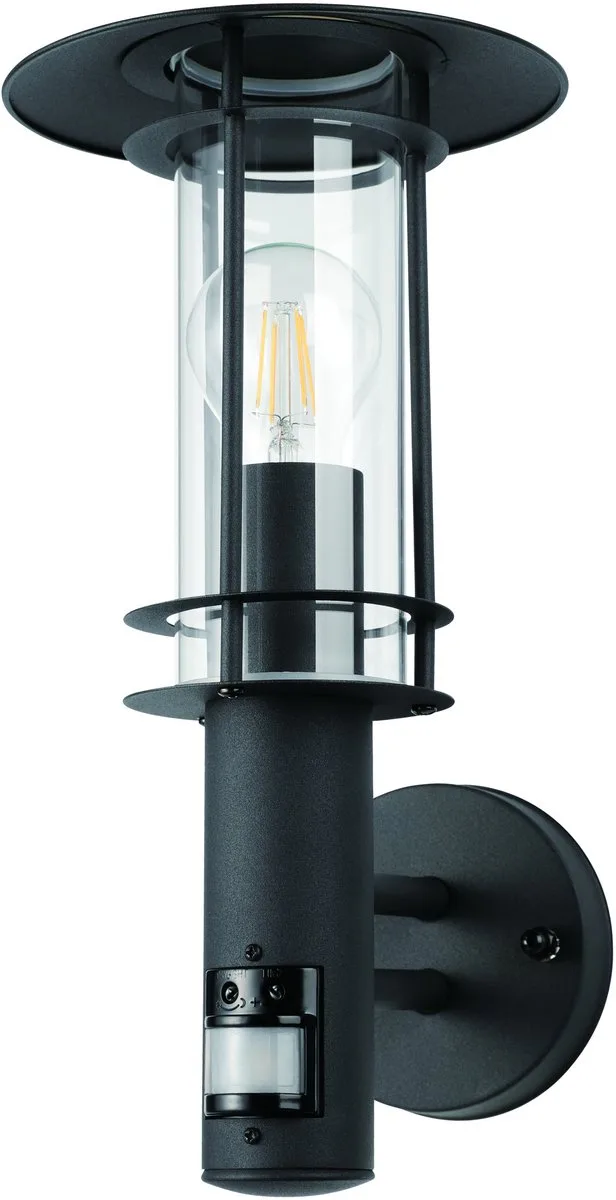 Lisio 1 Wandlamp Buiten - E27 - Sensor - RVS by EGLO in Black – product photo
