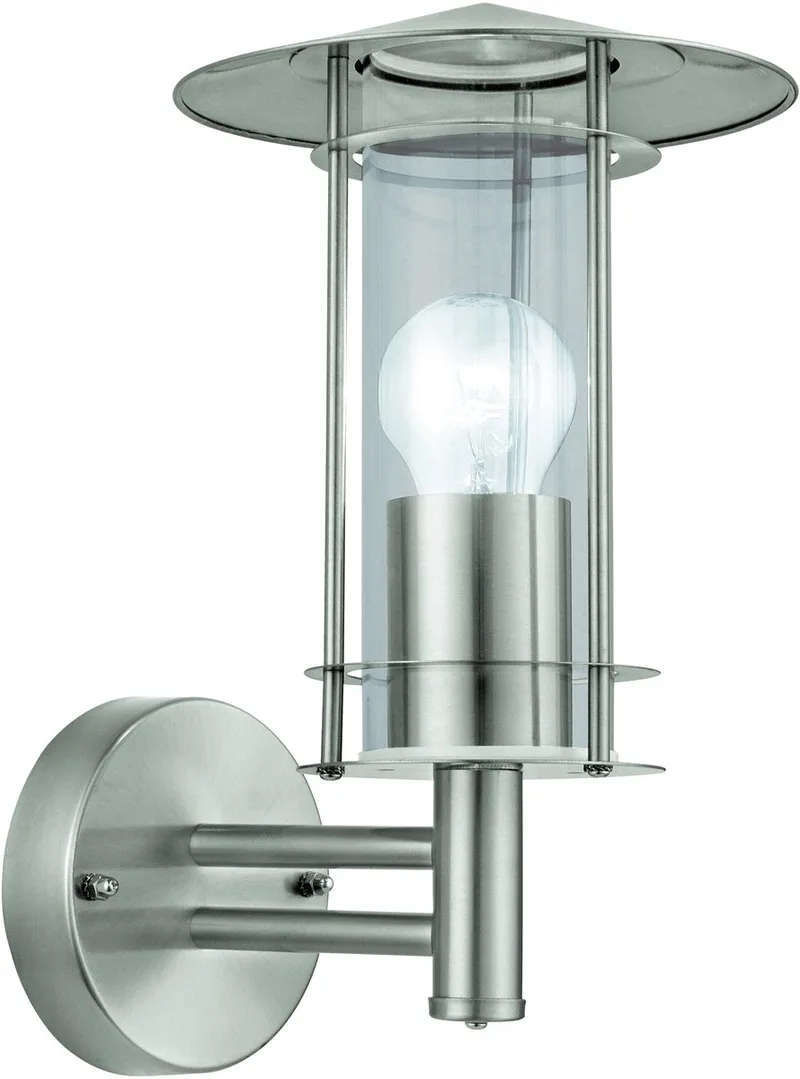 Lisio Wandlamp Buiten - E27 - 30 cm - Roestvast Staal - Glas de EGLO en Rvs – photo produit