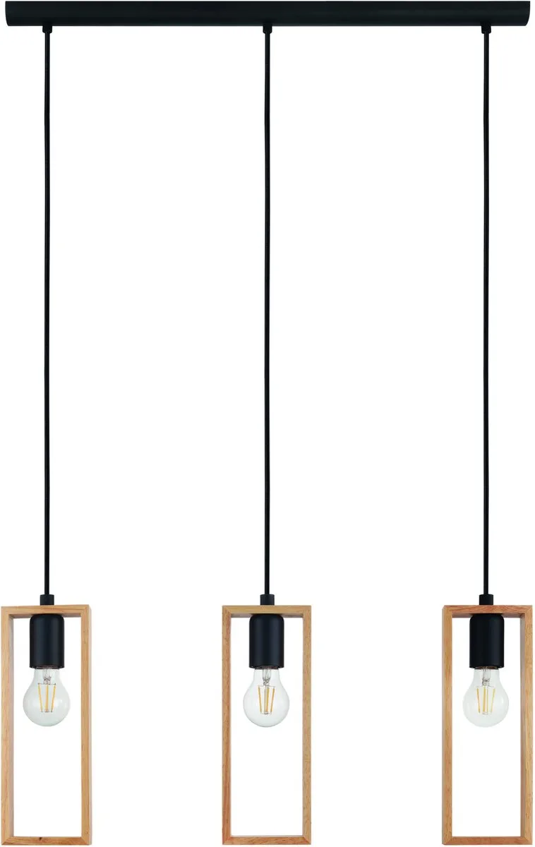 LITTLETON LANGER TISCH L710 3XE27 SCHWARZHOLZ FSC von EGLO in Schwarz – Produktfoto