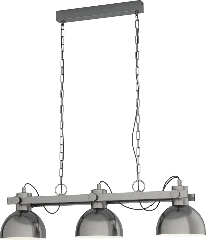 Lubenham 1 Hanglamp - 3 lichts - E27 - Nikkel Antiek - Crème by EGLO in Nikkel-antiek, Cream – product photo