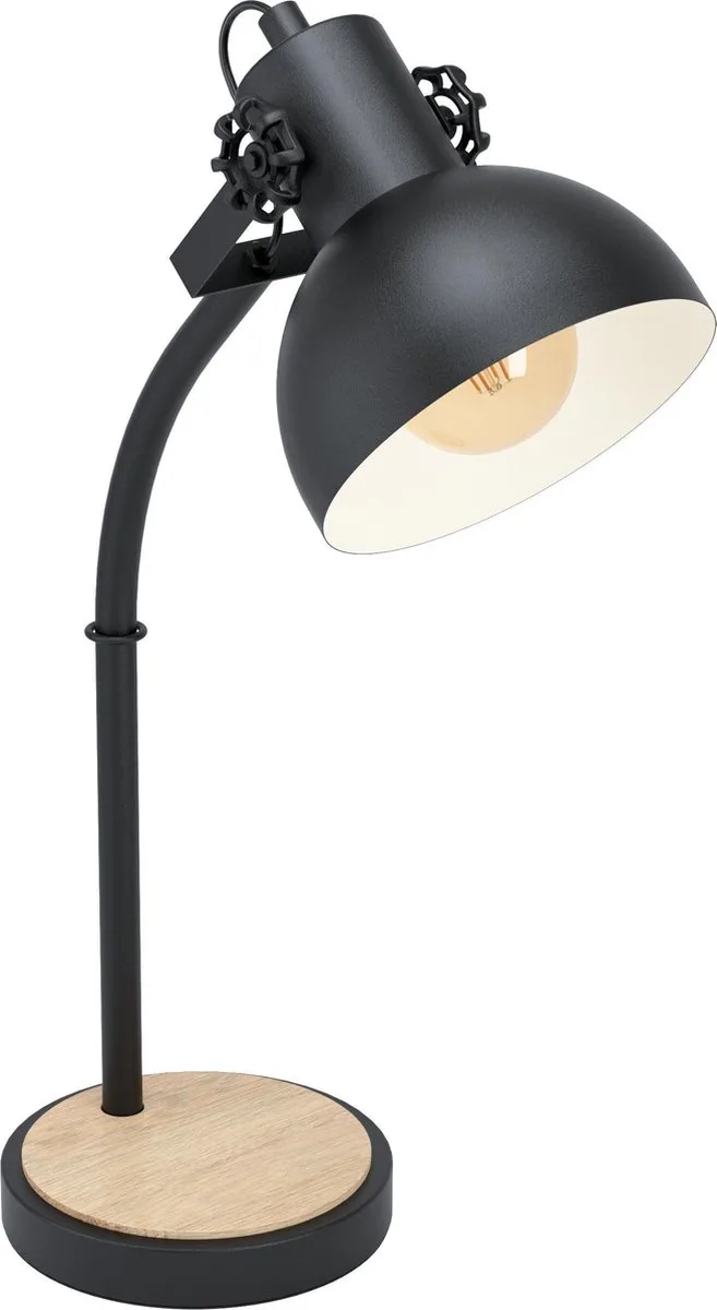 Lubenham Tafellamp - 1 lichts - E27 - Zwart, Bruin de EGLO en Noir, Marron – photo produit