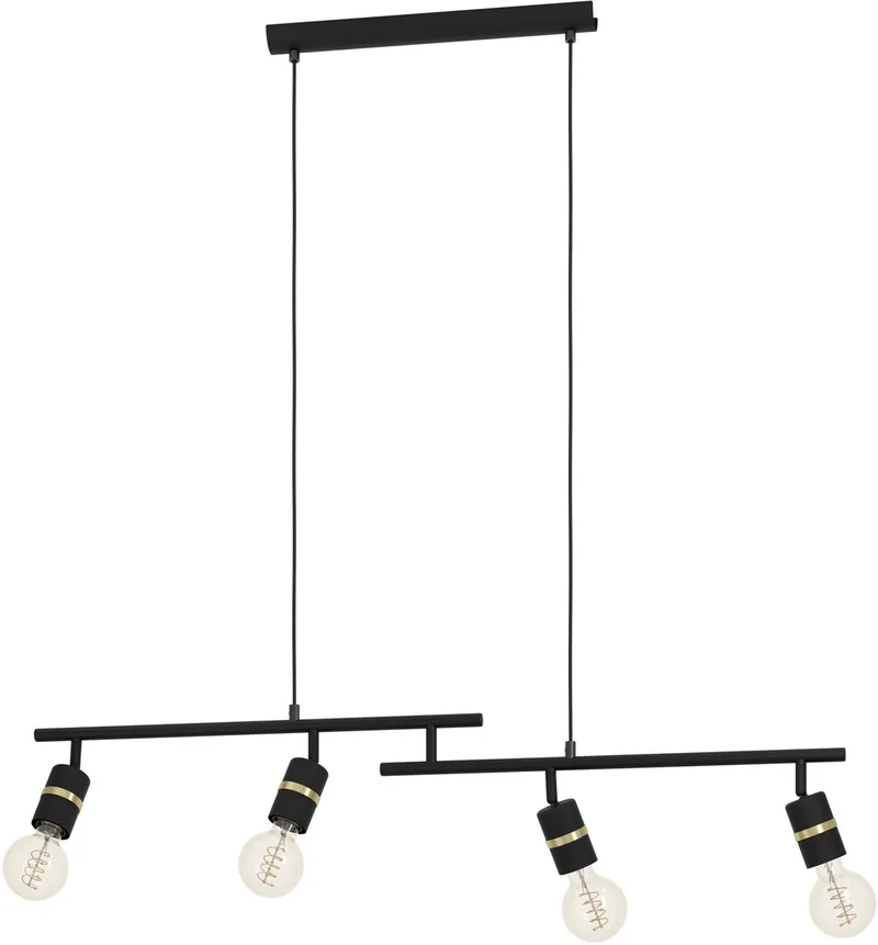 Lurone Hanglamp - E27 - 100 cm - Zwart | Koper fra EGLO i Sort – produktbillede