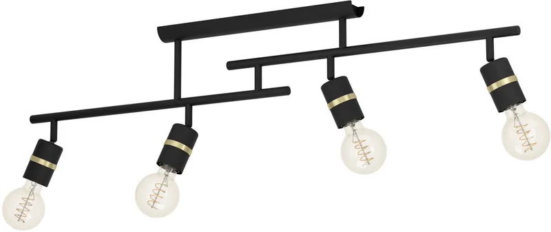 Lurone Plafondlamp - E27 - 100 cm - Zwart | Koper fra EGLO i Sort – produktbillede