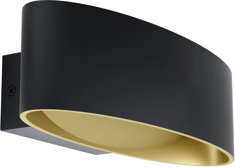 Maccacari Wandlamp - 1 lichts - LED - Zwart - Goud de EGLO en Noir, Or – photo produit