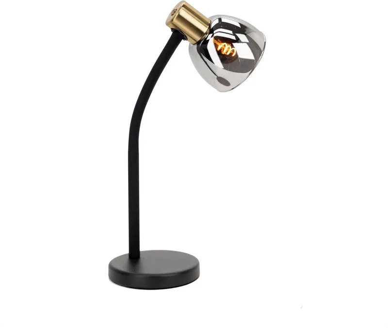 Macere Tafellamp - Bureaulamp - E14 - 34 cm - Zwart/Goud de EGLO en Noir – photo produit