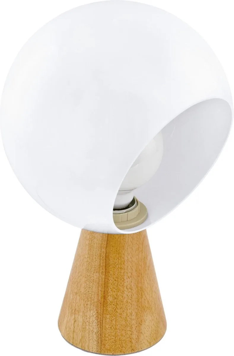 Mamblas Tafellamp - 1 lichts - 31 cm. - E14 - Hout/wit van EGLO in Bruin – productfoto