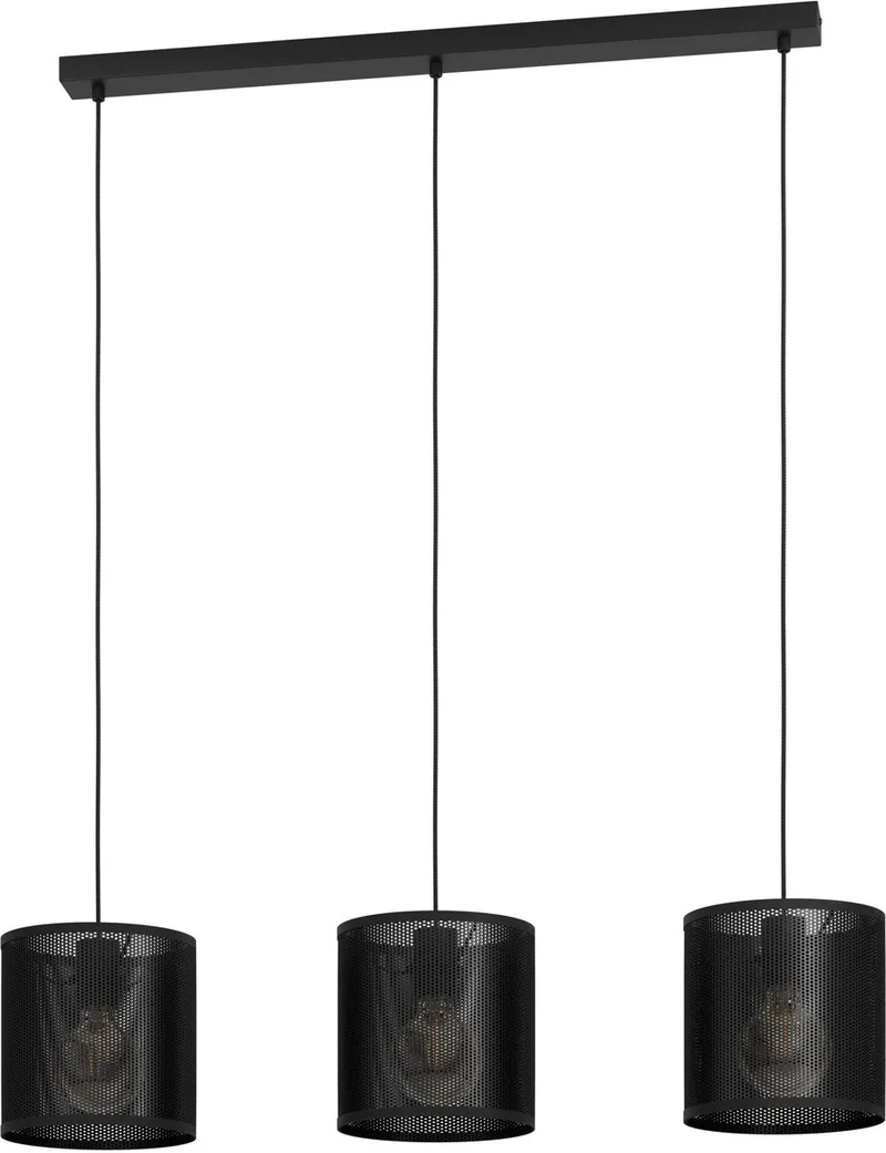 Manby Hanglamp - E27 - 90 cm - Staal van EGLO in Zwart – productfoto