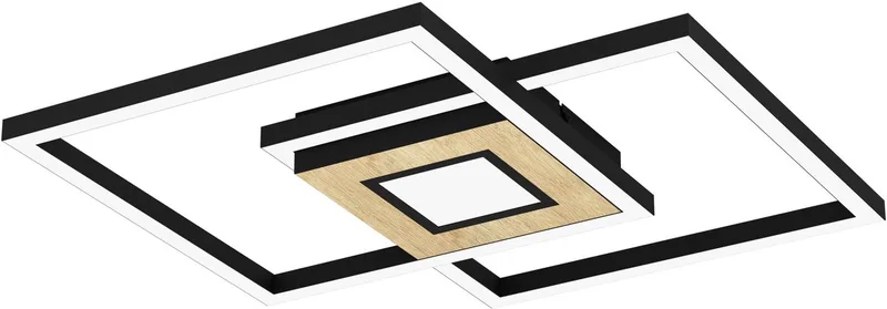 Marinello Plafondlamp - LED - 48,5 cm - Zwart | Bruin | Wit fra EGLO i Sort, Brun – produktbillede