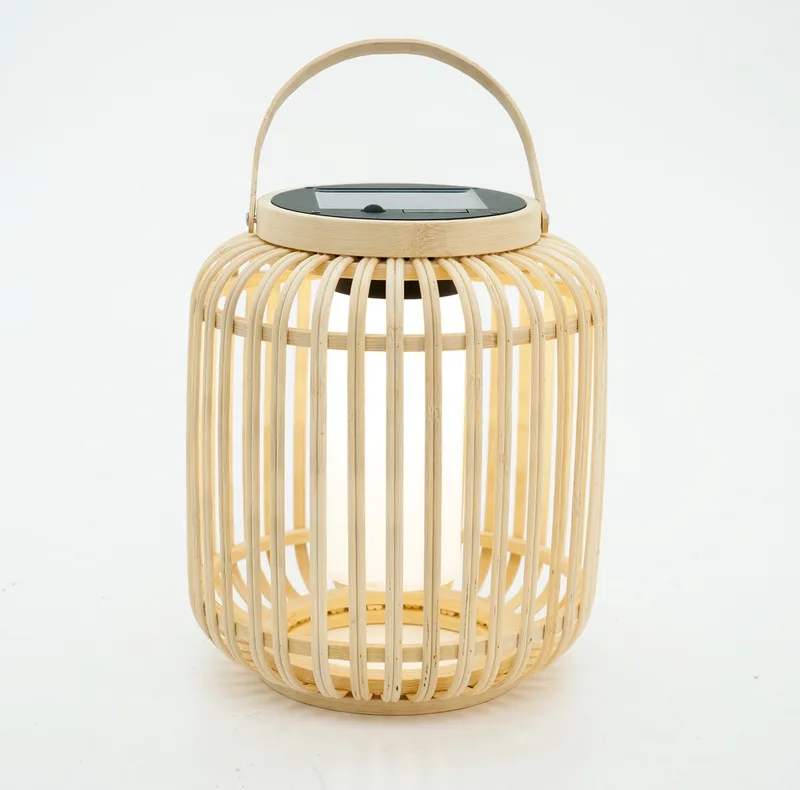 Marliano Solar Tafellamp Buiten - Zonne-energie - LED - 24 cm - Bruin/Zwart/Wit - Hout - Oplaadbaar by EGLO in Brown – product photo