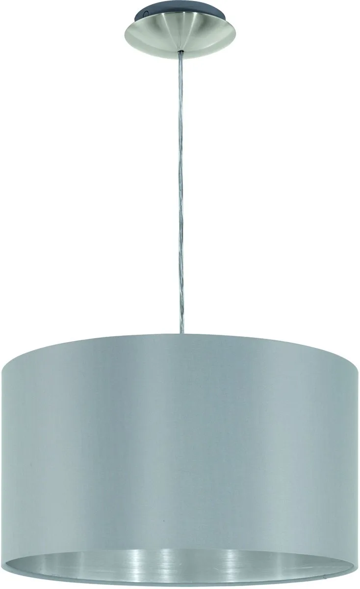 Maserlo - Hanglamp - 1 Lichts - Ø38 cm - Stof - Zilver de EGLO en Gris – photo produit
