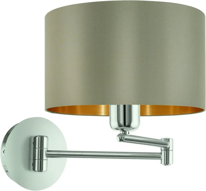 Maserlo - Wandlamp - 1 Lichts - ø230 mm. - Nikkel-Mat - Taupe - Goud de EGLO en Taupe, Or – photo produit