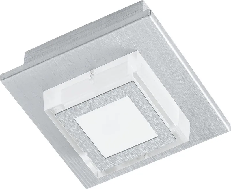 Masiano - Plafondlamp - 1 Lichts - LED - Aluminium-Geborsteld - Gesatineerd fra EGLO i Grå – produktbillede