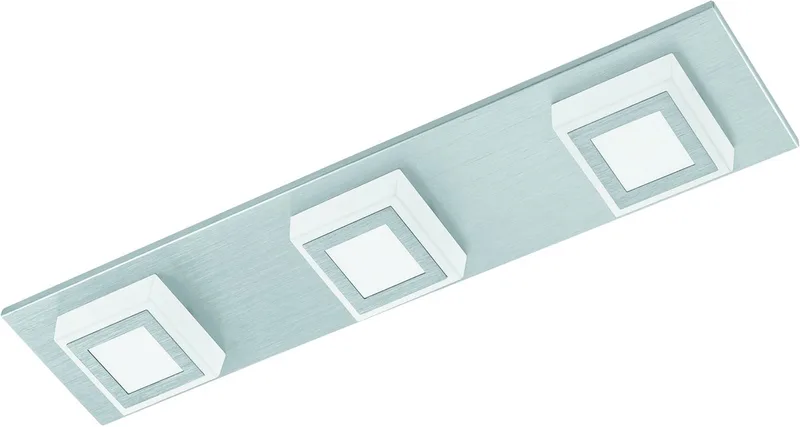 Masiano - Plafondlamp - 3 Lichts - LED - Aluminium-Geborsteld - Gesatineerd de EGLO en Gris – photo produit