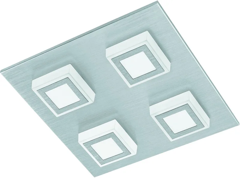 Masiano - Plafondlamp - 4 Lichts - LED - Aluminium-Geborsteld - Gesatineerd von EGLO in Grau – Produktfoto