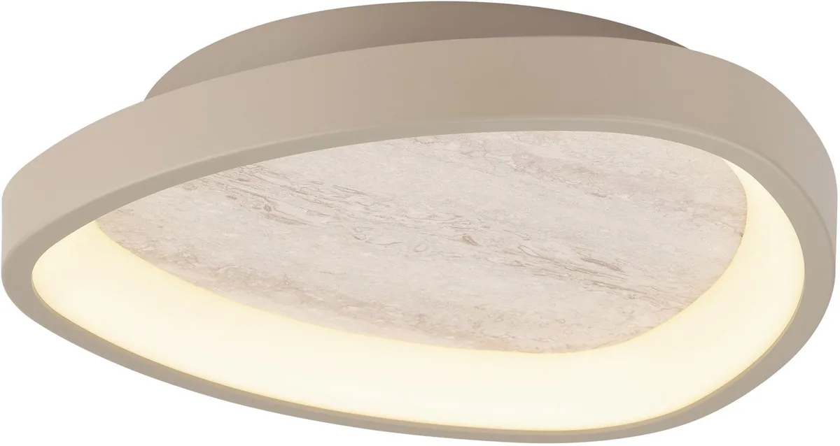 Meliciano Plafondlamp - LED - Ø 36 cm - Zandkleur/Beige/Travertinlook/Natuursteenlook by EGLO in Zandkleur – product photo