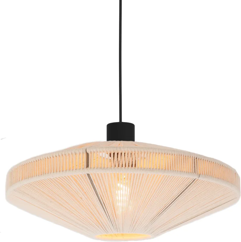 Midsumer Hanglamp - E27 - Ø 38 cm - Zwart | Crème - Textiel fra EGLO i Sort – produktbillede
