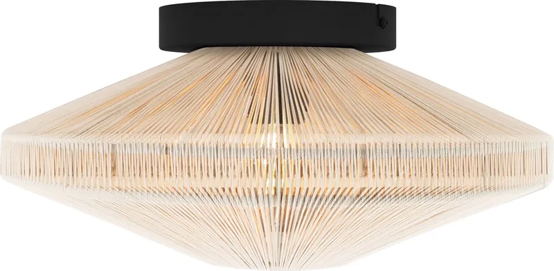Midsumer Plafondlamp - E27 - Ø 38 cm - Zwart/Crème - Textiel de EGLO en Noir – photo produit