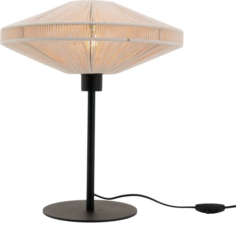 Midsumer Tafellamp - E27 - 44 cm - Zwart/Crème - Textiel de EGLO en Noir – photo produit