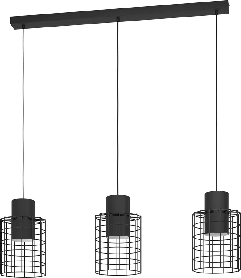 Milligan Hanglamp - E27 - 103 cm - Zwart/Wit fra EGLO i Sort – produktbillede