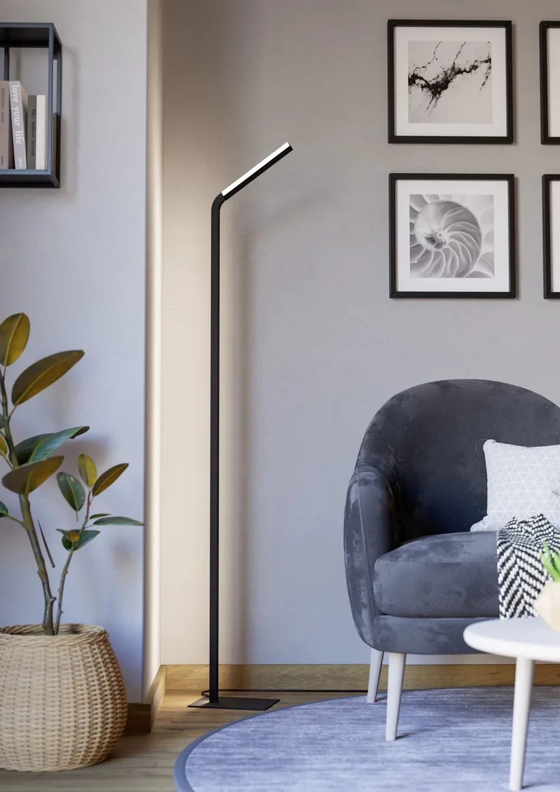 Mirante Vloerlamp - 158,4 cm - Instelbaar wit licht (warm, neutraal en daglicht) - Dimbaar de EGLO en Noir – photo produit