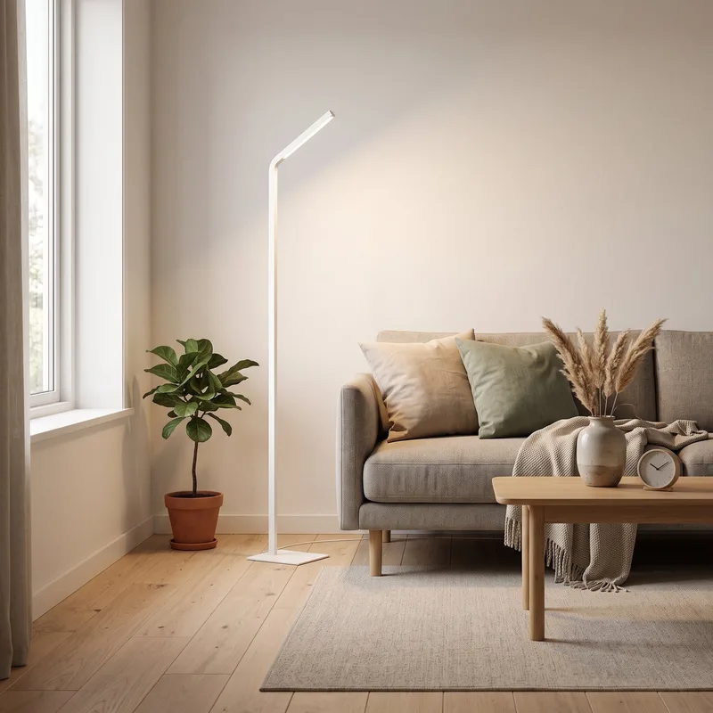 Mirante Vloerlamp - 158,4 cm - Wit - Instelbaar wit licht (warm, neutraal en daglicht) - Dimbaar fra EGLO i Hvid – produktbillede
