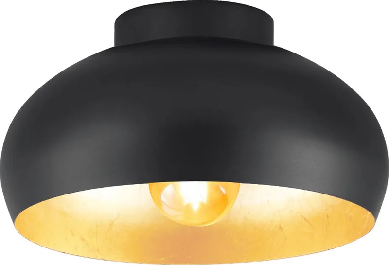 Mogano 2 Plafondlamp - E27 - Ø28 cm - Zwart | Bladgoud fra EGLO i Sort, Guld – produktbillede