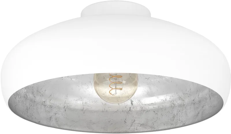 Mogano Plafondlamp - E27 - Ø 40 cm - Wit/Zilver från EGLO i Vit – produktbild