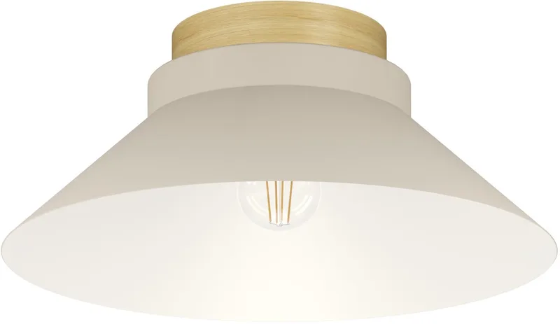 Moharras Plafondlamp - E27 - Ø 40 cm - Beige | Bruin - Staal | Hout fra EGLO i Brun – produktbillede