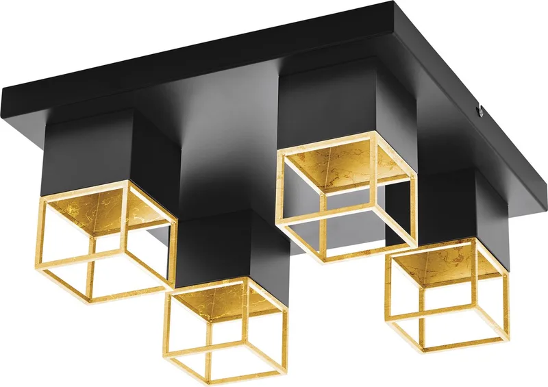 Montebaldo Plafondlamp - GU10 - 38 cm - Zwart/Goud fra EGLO i Sort – produktbillede