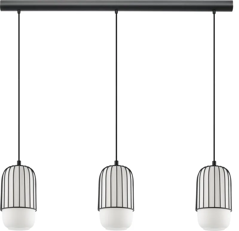 Muleges Hanglamp - E27 - 96 cm - Zwart/Wit van EGLO in Zwart – productfoto