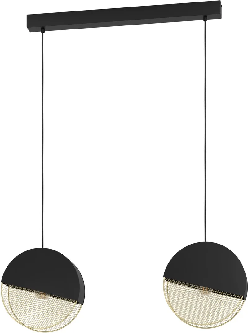 MUMBLES ANHÄNGER 2XE27 L860 SCHWARZ/GOLD von EGLO in Schwarz, Gold – Produktfoto