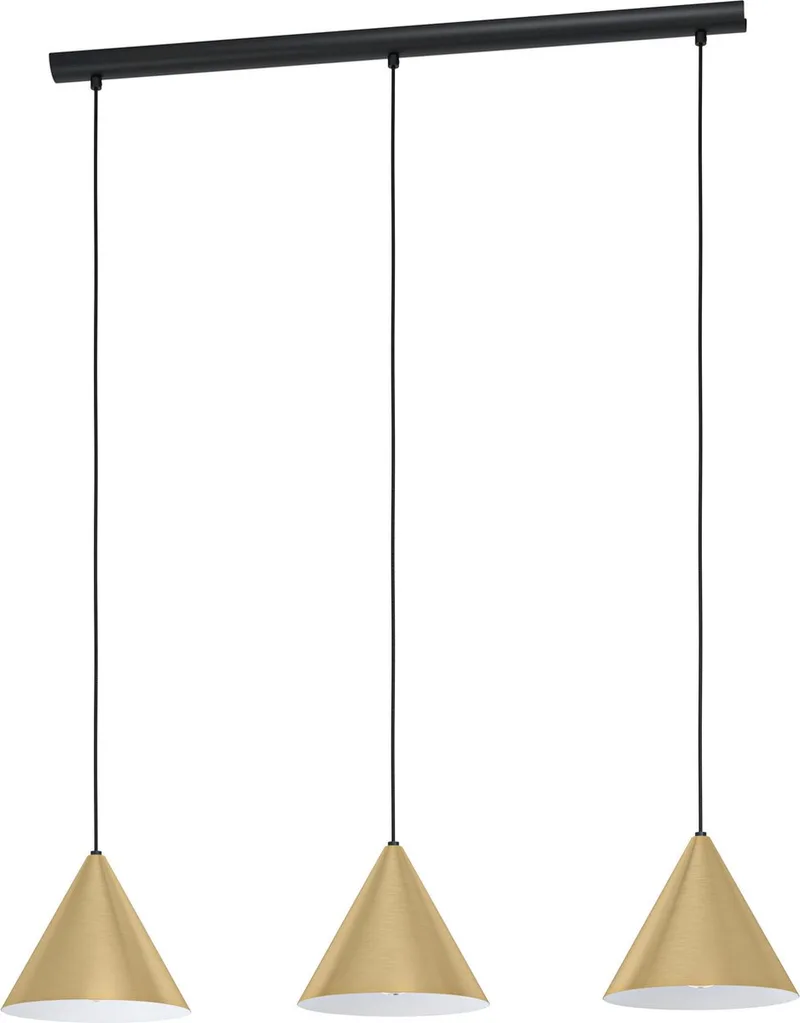 Narices Hanglamp - E27 - 92 cm - Zwart/Goud de EGLO en Noir – photo produit