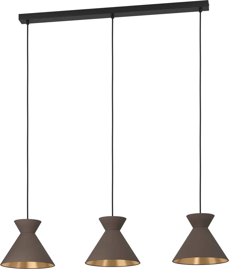 Nastasia Hanglamp - E27 - 100 cm - Zwart/Cappuccino de EGLO en Noir – photo produit