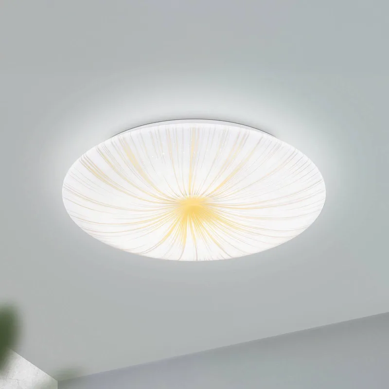 Nieves 1 LED-loftslampe med stråledesign Ø31cm fra EGLO i Wit gesatineerd, Guld – produktbillede
