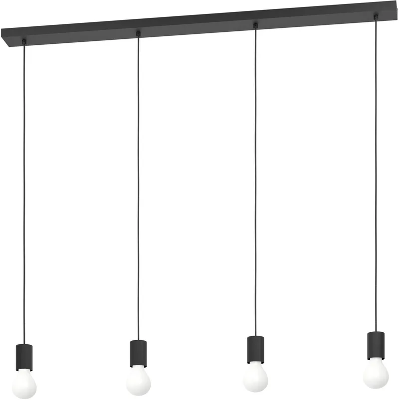 Nogalte hanglamp - 4-lichts - E27 - 117 cm - Rechthoek fra EGLO i Sort – produktbillede