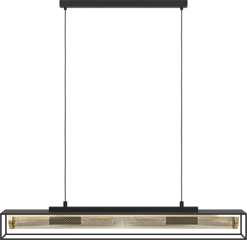 Nohales Hanglamp - E27 - 112 cm - Zwart | Goud - Staal fra EGLO i Sort – produktbillede