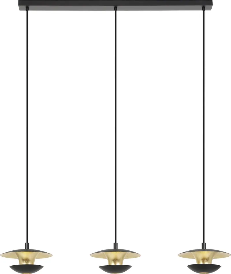 Nuvano Hanglamp - GU10 - 98,5 cm - Zwart/Goud fra EGLO i Sort – produktbillede