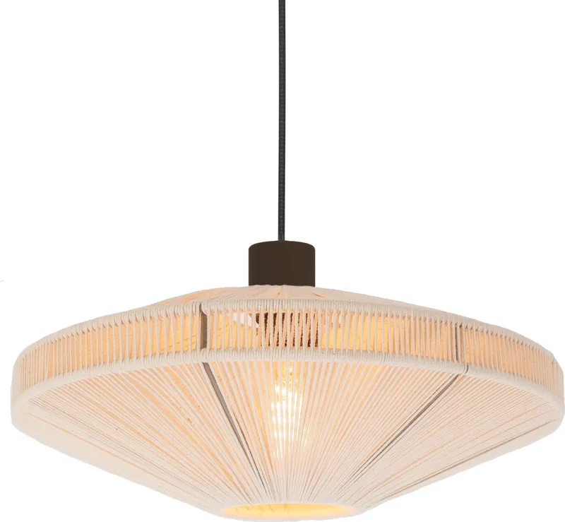 Orimini Hanglamp - E27 - Ø 38 cm - Crème/Brons - Textiel von EGLO in Creme – Produktfoto