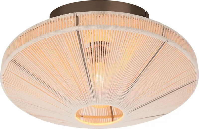 Orimini Plafondlamp - E27 - Ø 38 cm - Crème/Brons - Textiel von EGLO in Creme – Produktfoto