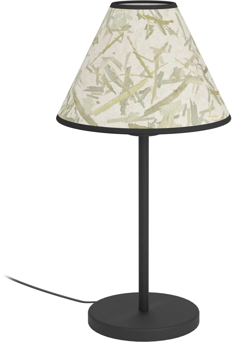 Oxpark Tafellamp - E27 - 41,5 cm - Bamboe - Zwart/Wit/Groen fra EGLO i Sort – produktbillede