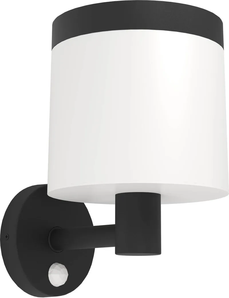 Pantete Solar Wandlamp Buiten - zonne-energie - LED - 21 cm - Zwart/Wit fra EGLO i Sort – produktbillede