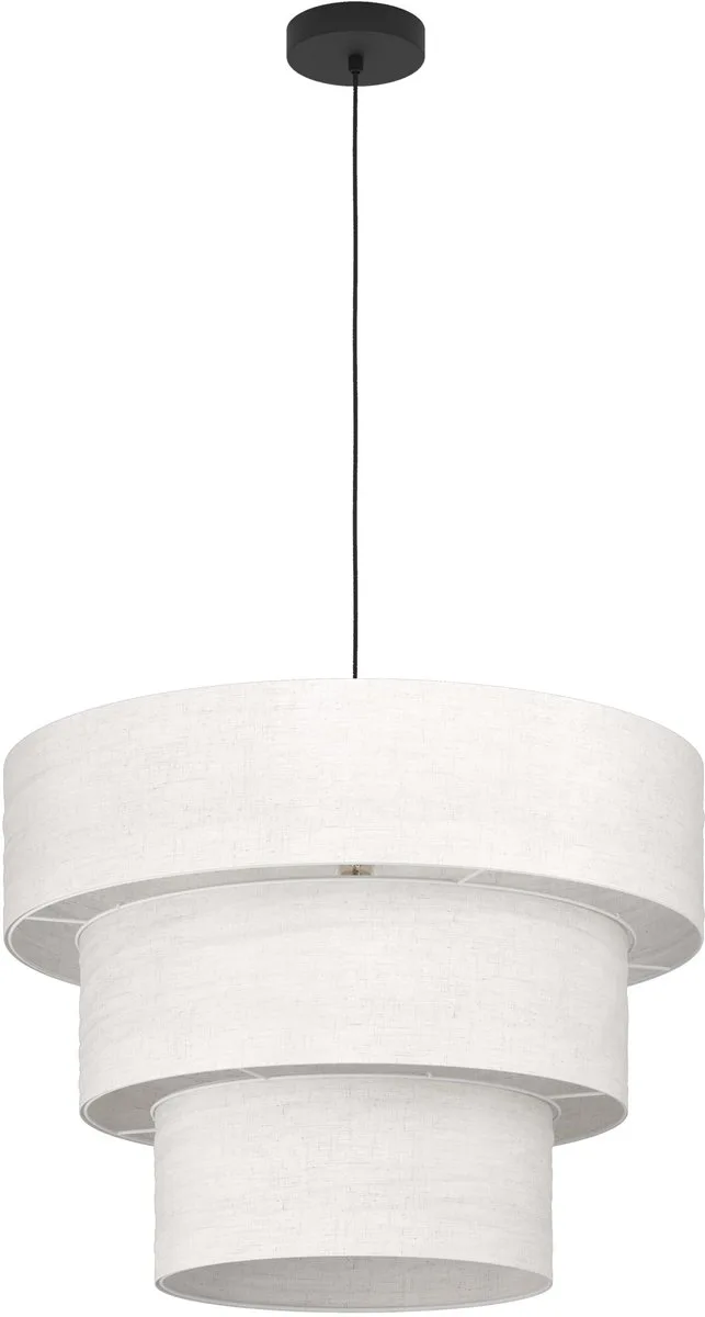 Parogno Hanglamp - E27 - Ø 50 cm - Zwart/Crème de EGLO en Noir – photo produit