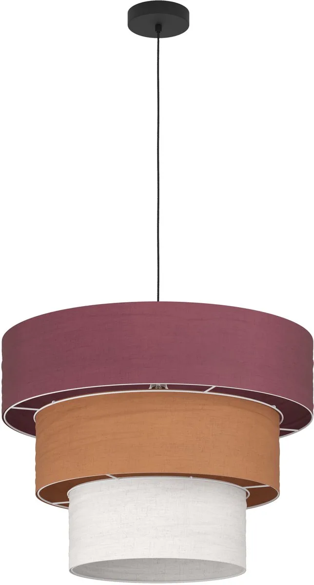 Parogno Hanglamp - E27 - Ø 50 cm - Zwart/Rood/Oranje/Wit de EGLO en Noir – photo produit