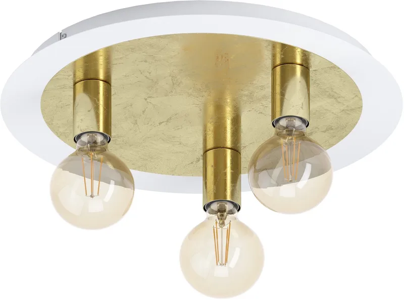 Passano Plafondlamp - E27 - Staal - Wit | Goud fra EGLO i Guld – produktbillede
