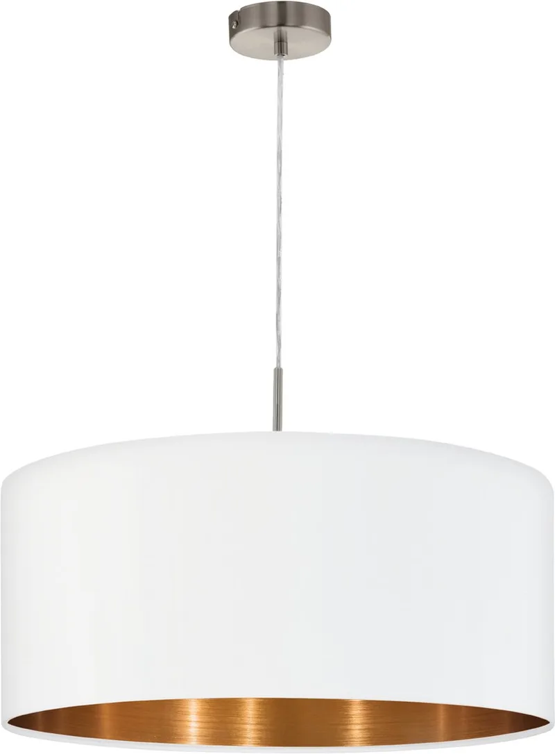 Pasteri - Hanglamp - 1 Lichts - ø53 cm - Nikkel-Mat - Koper de EGLO en Blanc – photo produit