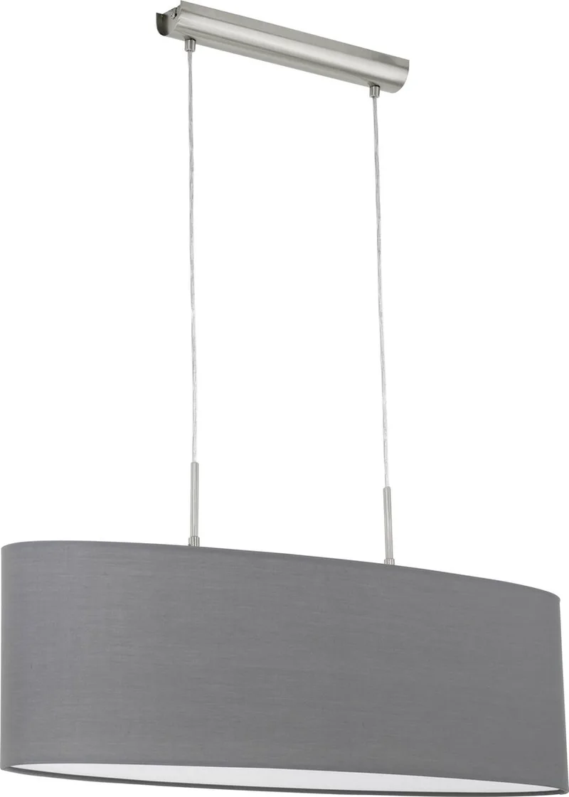 Pasteri - Hanglamp - 2 Lichts - Lengte 750mm. - Nikkel-Mat de EGLO en Gris – photo produit