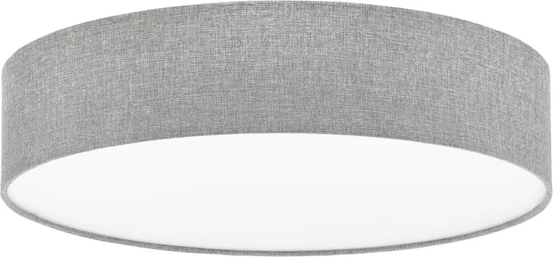 Grå loftslampe Pasteri med hørskærm 57 cm fra EGLO i Grå, Hvid – produktbillede