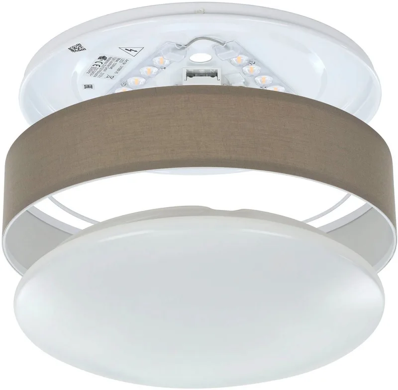 Pasteri - Plafondlamp - LED - Ø32 cm - Wit de EGLO en Taupe – photo produit 5 sur 5